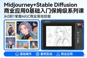 AIGC商业应用Midjourney+Stable Diffusion教程，0基础入门保姆级系列课-则成副业项目资源站