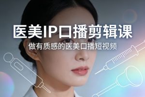 医美IP口播剪辑课，做有质感的医美口播短视频-则成副业项目资源站