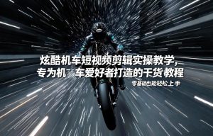 炫酷机车短视频剪辑实操教学，专为机车爱好者打造的干货教程，零基础也能轻松上手-则成副业项目资源站