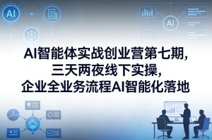 AI智能体实战创业营第七期，三天两夜线下实操，企业全业务流程AI智能化落地（26年1月20-22号）-则成副业项目资源站