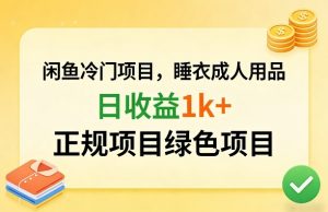 闲鱼冷门项目，情趣内衣成人用品，日收益1k+，正规项目绿色项目-则成副业项目资源站