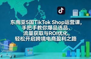 东南亚5国TikTok Shop运营课，手把手教你爆品选品、流量获取与ROI优化，轻松开启跨境电商盈利之路-则成副业项目资源站