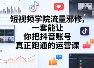 短视频学院流量邪修，一套能让你把抖音账号真正跑通的运营课-则成副业项目资源站