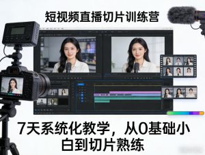 短视频直播切片训练营,7天系统化教学,从0基础小白到切片熟练-则成副业项目资源站