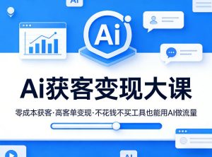 Ai获客变现大课,零成本获客,高客单变现,不花钱不买工具也能用AI做流量-则成副业项目资源站