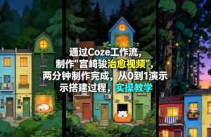 通过Coze工作流制作《宫崎骏治愈视频》，两分钟制作完成，从0到1演示搭建过程，实操教学-则成副业项目资源站