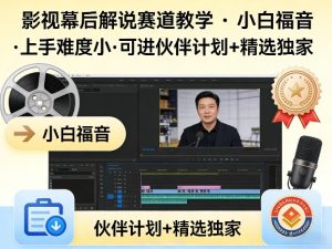 某大佬的影视幕后解说赛道教学，小白福音，上手难度小，可进伙伴计划+精选独家-则成副业项目资源站