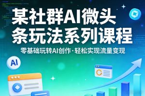 某社群的AI微头条玩法系列课程,零基础玩转AI创作,轻松实现流量变现-则成副业项目资源站