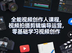 全能视频创作人课程,视频拍摄剪辑编导运营,零基础学习视频创作(更新2026年3月)-则成副业项目资源站