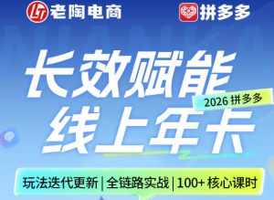 拼多多线上SVIP线上年卡，从认知到基础、从推广到活动、从活动到玩法，全链路实战（26年4月6日更新）-则成副业项目资源站