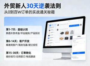外贸新人30天逆袭法则，教你从0到百W订单的实战通关秘籍-则成副业项目资源站