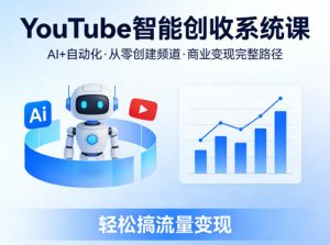 YouTube智能创收系统课,AI+自动化,从零创建YouTube频道并实现商业变现的完整路径,轻松搞流量变现-则成副业项目资源站