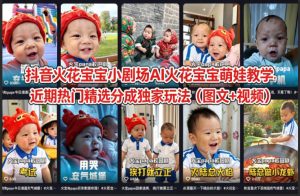 抖音火花宝宝小剧场AI火花宝宝萌娃教学，近期热门精选分成独家玩法（图文+视频）-则成副业项目资源站