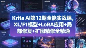 Krita AI第12期全能实战课，XL/F1模型+LoRA应用+局部修复+扩图精修全精通-则成副业项目资源站
