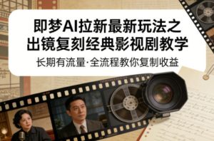 即梦AI拉新最新玩法之出镜复刻经典影视剧教学,长期有流量,全流程教你复制收益-则成副业项目资源站