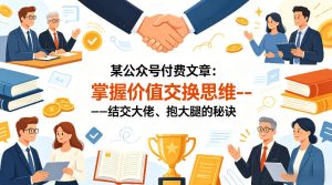 某公众号付费文章：掌握价值交换思维—-结交大佬、抱大腿的秘诀-则成副业项目资源站