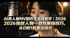 AI真人版MV制作全流程教学｜2026独创人物一致性解锁技巧，从0到1批量出成片-则成副业项目资源站