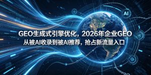 GEO生成式引擎优化,2026年企业GEO从被AI收录到被AI推荐,抢占新流量入口-则成副业项目资源站