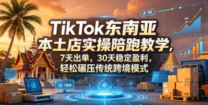 TikTok东南亚本土店实操陪跑教学,7天出单,30天稳定盈利,轻松碾压传统跨境模式-则成副业项目资源站