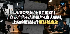 AIGC视频创作全能课｜商业广告+动画短片+真人短剧，让你的视频制作更轻松高效-则成副业项目资源站