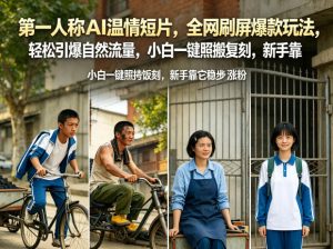第一人称AI温情短片，全网刷屏爆款玩法，轻松引爆自然流量，小白一键照搬复刻，新手靠它稳步涨粉-则成副业项目资源站
