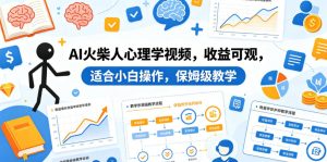 AI火柴人心理学视频，收益可观，适合小白操作，保姆级教学-则成副业项目资源站