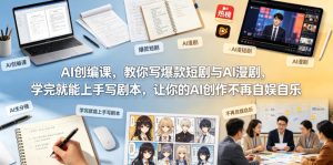AI创编课，教你写爆款短剧与AI漫剧，学完就能上手写剧本，让你的AI创作不再自娱自乐-则成副业项目资源站