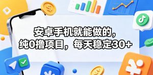 安卓手机就能做的，纯0撸项目，每天稳定30+-则成副业项目资源站