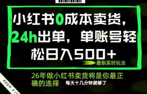 小红书0成本AI卖货,24小时出单,全流程托管,保底日入500+,每天十几分钟就够了【揭秘】-则成副业项目资源站