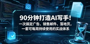 90分钟打造AI写手!一次搞定广告、销售邮件、落地页,一套可每周持续使用的实战体系【原创双语字幕】-则成副业项目资源站
