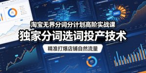 淘宝无界分词分计划高阶实战课,独家分词选词投产技术,精准打爆店铺自然流量-则成副业项目资源站