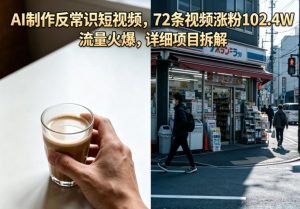 AI制作反常识短视频,72条视频涨粉102.4W,流量火爆,详细项目拆解-则成副业项目资源站