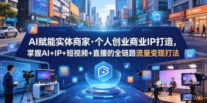 AI赋能实体商家·个人创业商业IP打造,掌握AI+IP+短视频+直播的全链路流量变现打法-则成副业项目资源站