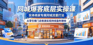 同城爆客底层实操课,实体商家专属同城流量打法,从零引爆门店客源实现持续盈利增收-则成副业项目资源站
