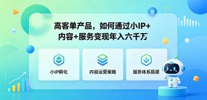 高客单产品,如何通过小IP+内容+服务变现年入六干W-则成副业项目资源站