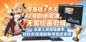零基础7天AI漫剧速成课,无需绘画剪辑,全套工具落地教学,轻松实现漫剧账号稳定变现-则成副业项目资源站