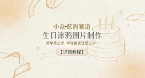 小众蓝海赛道，生日涂鸦图片制作，简单易上手，单链接变现超12W+【详细教程】-则成副业项目资源站