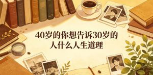 公众号付费文章:40岁的你想告诉30岁的人什么人生道理?-则成副业项目资源站