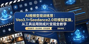 AI视频变现训练营|Veo3.1+Seedance2.0双模型实操,从工具运用到成片变现全教学-则成副业项目资源站
