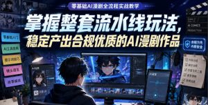 零基础AI漫剧全流程实战教学,掌握整套流水线玩法,稳定产出合规优质的AI漫剧作品-则成副业项目资源站