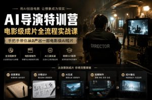 AI导演特训营,电影级成片全流程实战课,手把手带你从0产出一部电影级AI短片-则成副业项目资源站