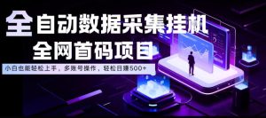 全自动数据采集挂G,全网首码项目,简单易操作,小白也能轻松上手,多账号操作,轻松日入500+【揭秘】-则成副业项目资源站
