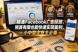 精通Facebook广告投放,预算有限也能快速实现盈利,小中型企业主必备【原创双语字幕】-则成副业项目资源站