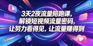 3天2夜流量陪跑课,解锁短视频流量密码,让努力看得见,让流量賺得到-则成副业项目资源站