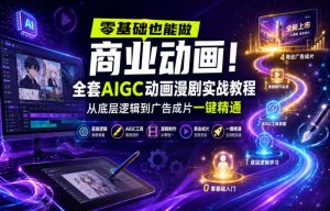 零基础也能做商业动画!全套AIGC动画漫剧实战教程,从底层逻辑到广告成片一键精通-则成副业项目资源站