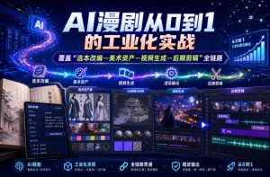 AI漫剧从0到1的工业化实战，覆盖“选本改编—美术资产—视频生成—后期剪辑”全链路（更新6月）-则成副业项目资源站