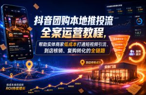 抖音团购本地推投流全案运营教程,帮助实体商家低成本打通短视频引流、到店核销、复购转化的全链路-则成副业项目资源站