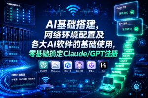 AI基础搭建,网络环境配置及各大AI软件的基础使用,零基础搞定Claude/GPT注册-则成副业项目资源站