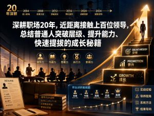 付费文章:深耕职场20年,近距离接触上百位领导,总结普通人突破层级、提升能力、快速提拔的成长秘籍(全网独家干货)-则成副业项目资源站