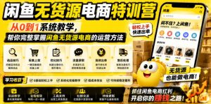 闲鱼无货源电商特训营,从0到1系统教学,帮你完整掌握闲鱼无货源电商的运营方法-则成副业项目资源站